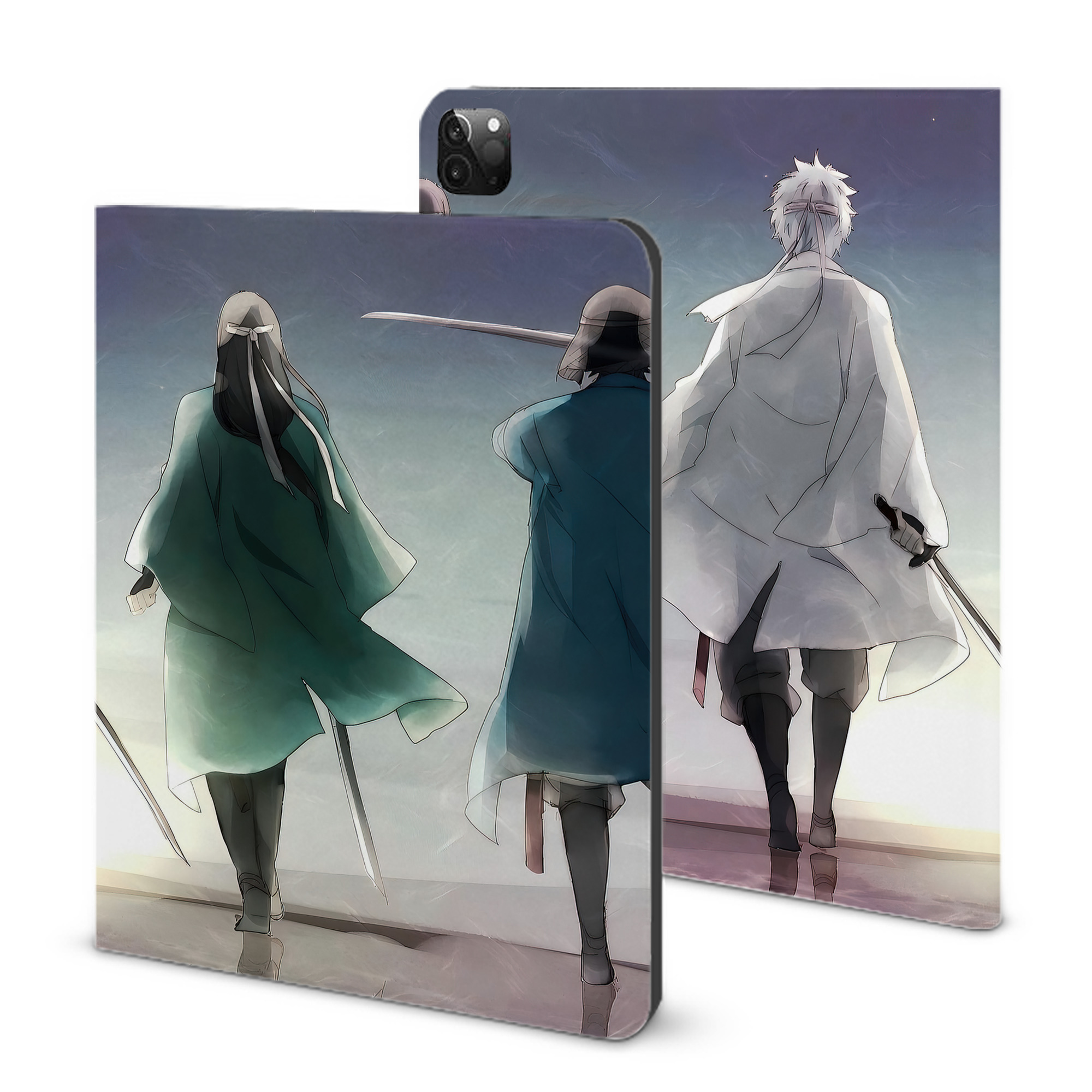 （画像用） ぎんたま 坂田銀時（さかたぎんとき） 神楽 志村新八（しむら しんぱち） GINTAMA Sakata Gintoki Kagura Shimura Shinpachi IPadケース ペンホルダー付き ブックスタイルデザイン